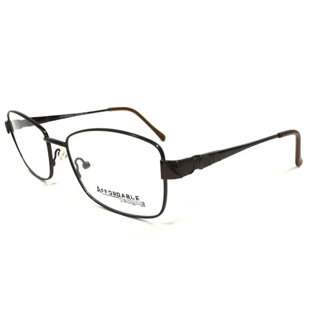 Affordable Design Eyeglasses Frames CYD BROWN Cat Eye Wire Rim 56-17-140